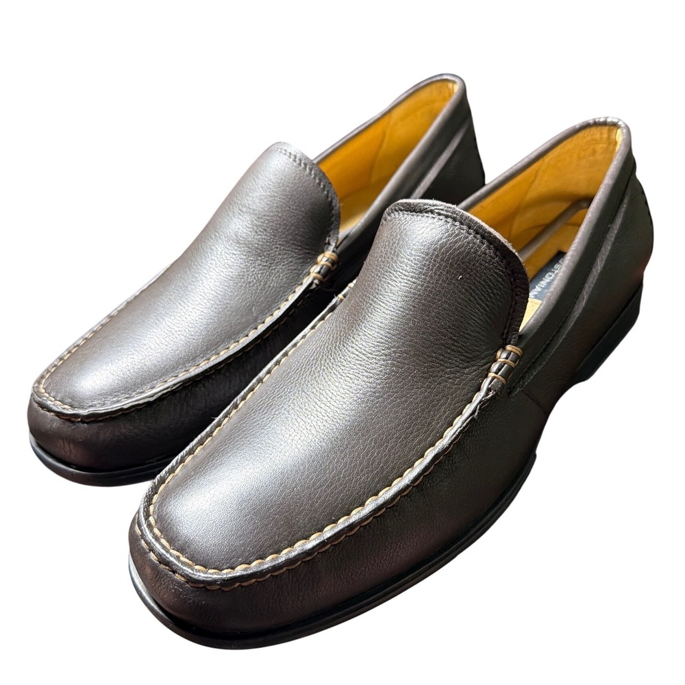 Bostonian Highlands Loafers Mens 13 Brown Excellent Pebbled Leather Slip On